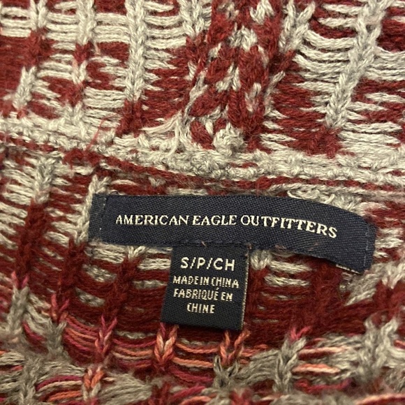 American Eagle Aztec Southwestern Baja Hoodie Long Sleeves Sweater - Picture 4 of 6